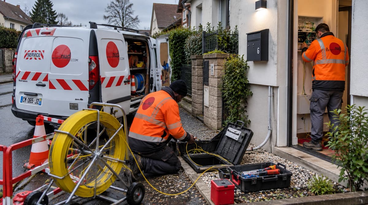 Raccordement fibre d'une maison par NUD TELECOM